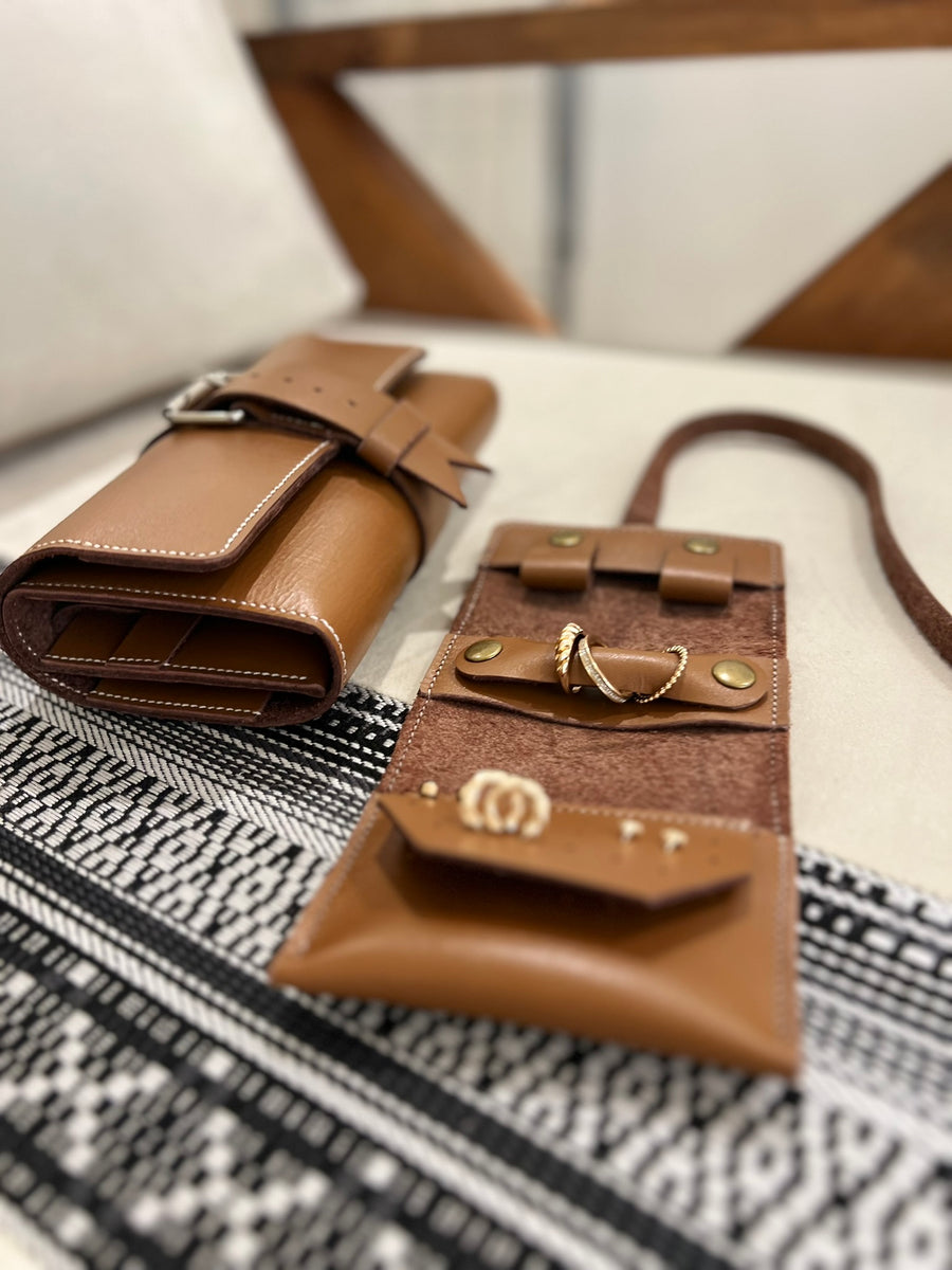 Large and Small Jewellery Rolls · Natural Brown